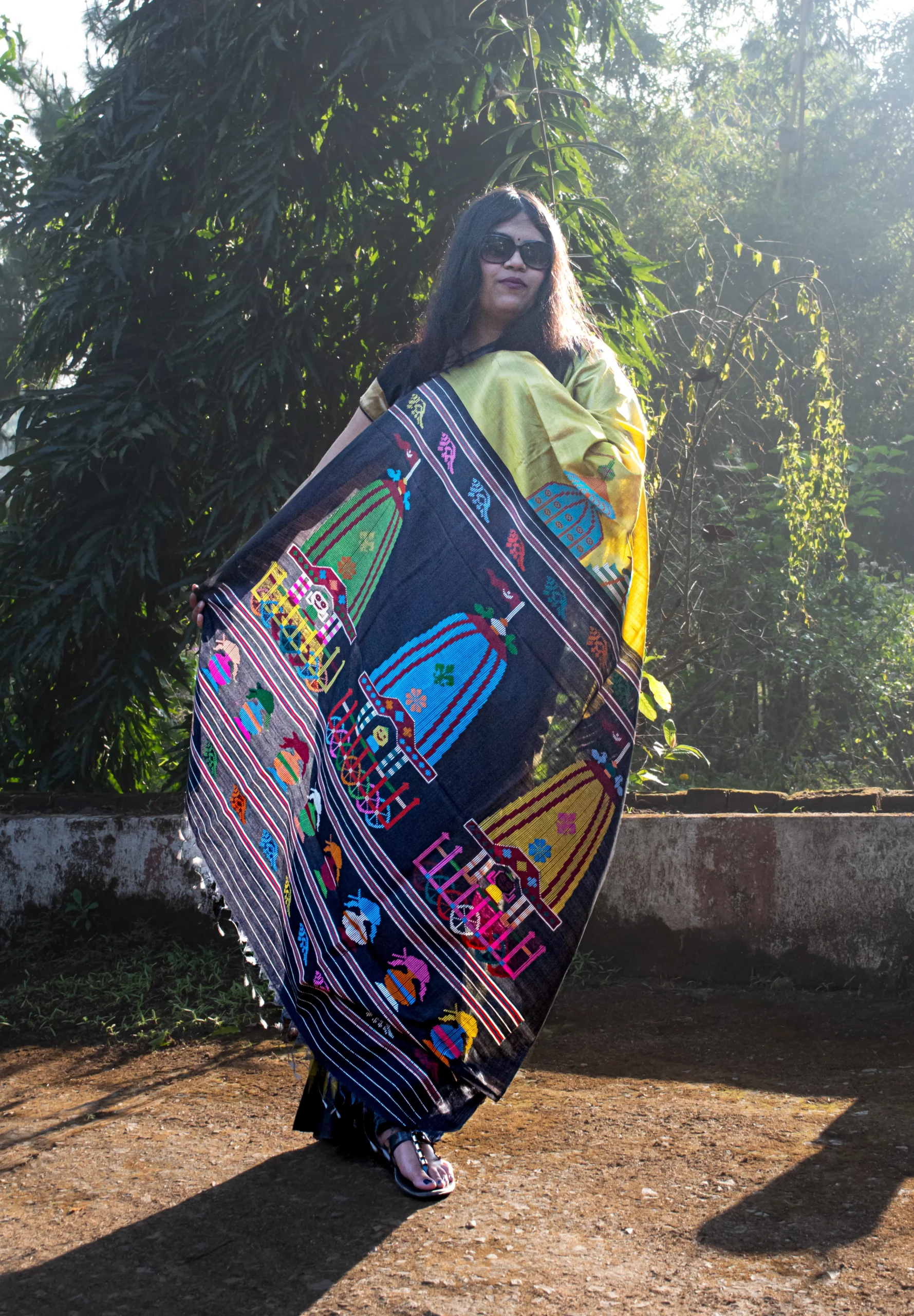 Ratha Yellow Tussar Silk Saree