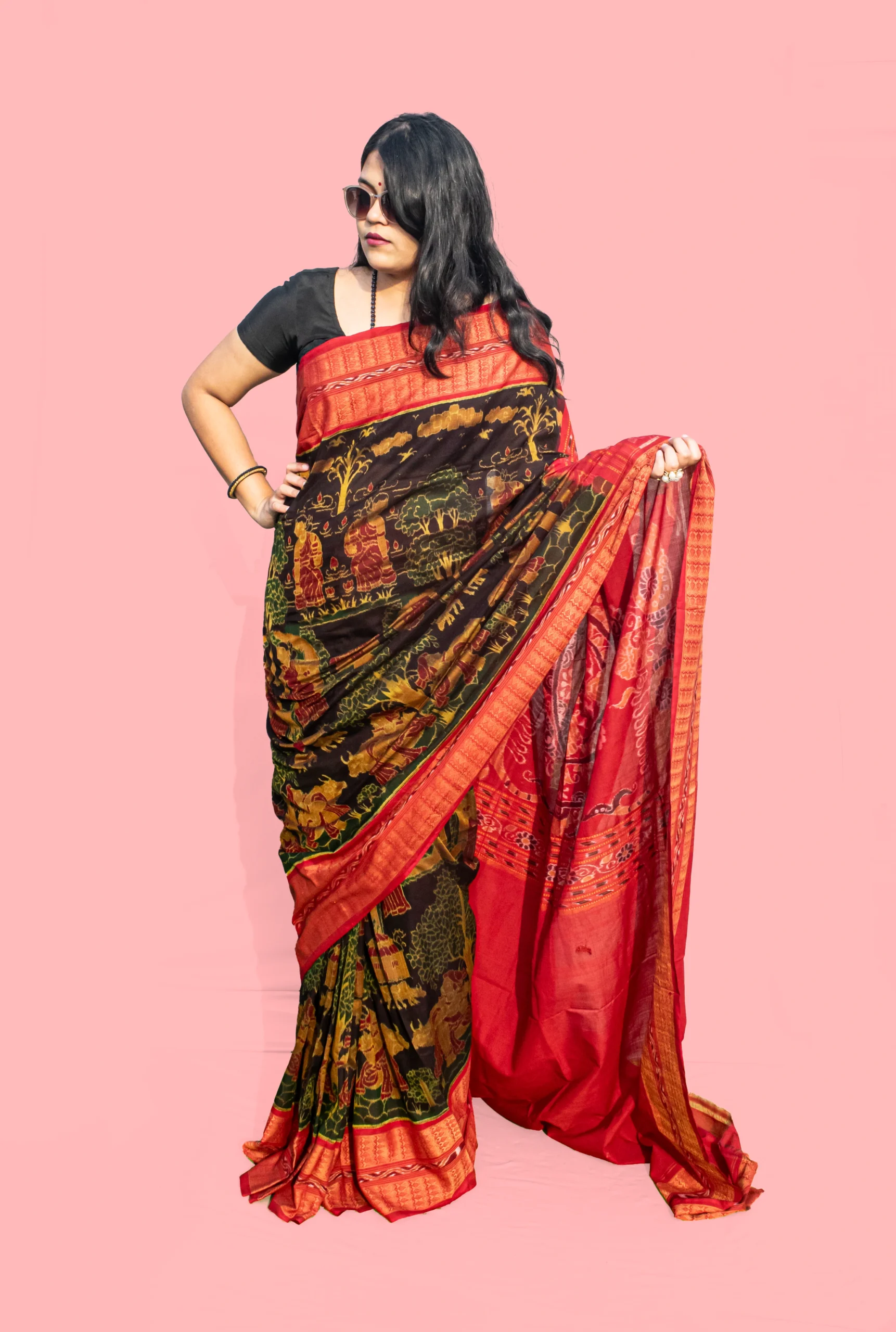 Village Life Sambalpuri Cotton Saree