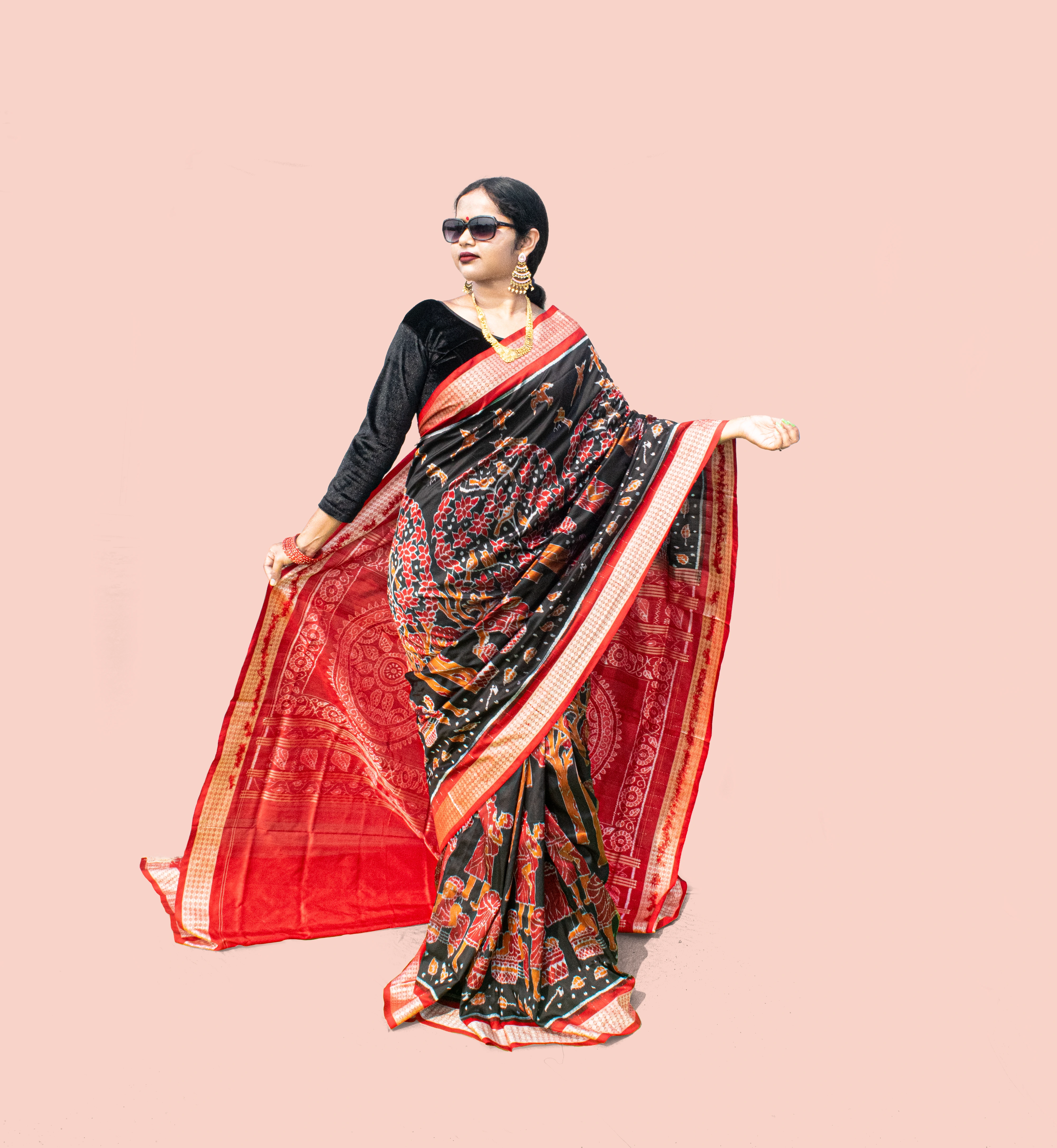 Sriyantra Mahul Beta Sambalpuri Pata Saree