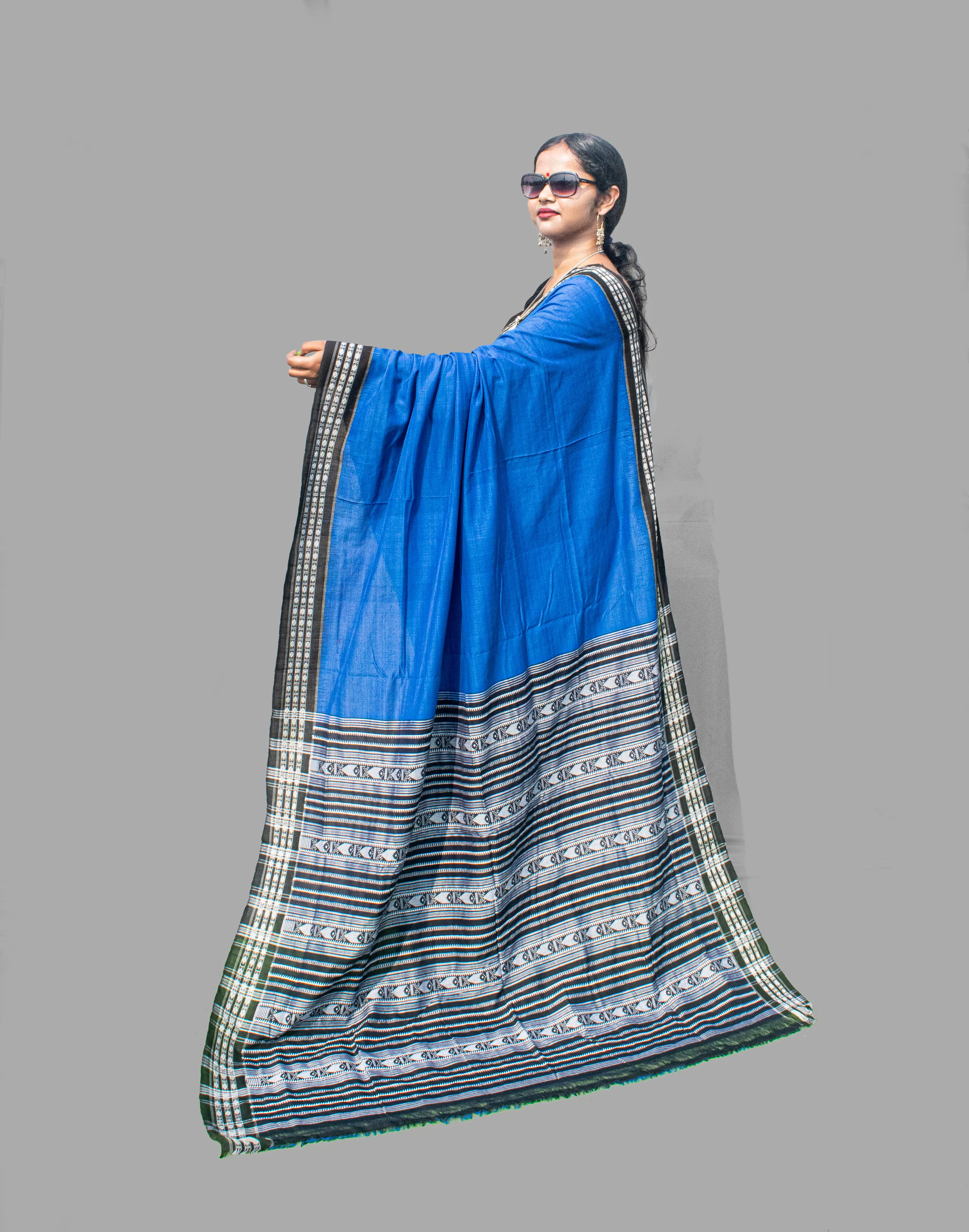 Blue Habaspuri Cotton Saree