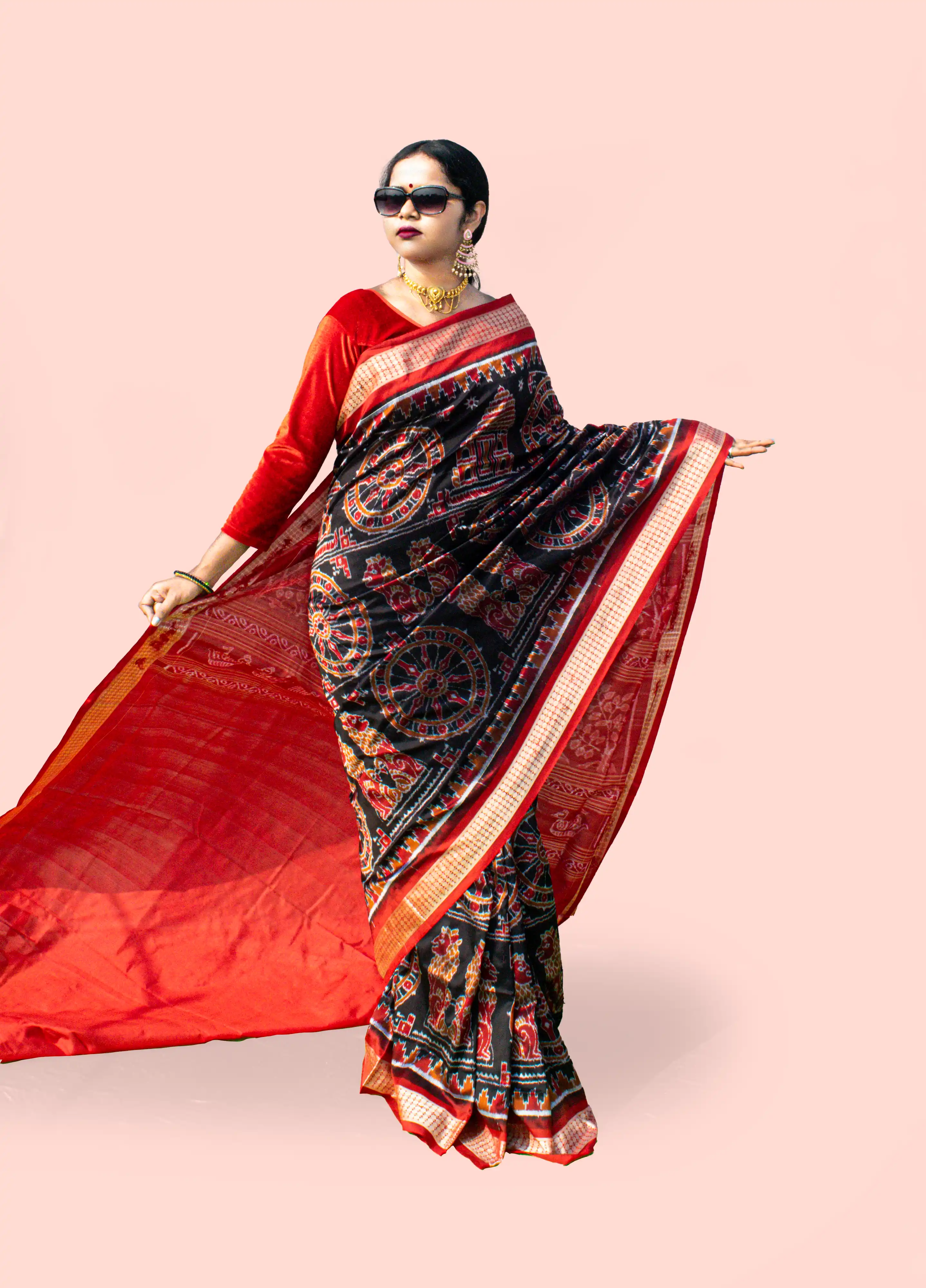 Konarka Chakra Sambalpuri Pure Pata Saree