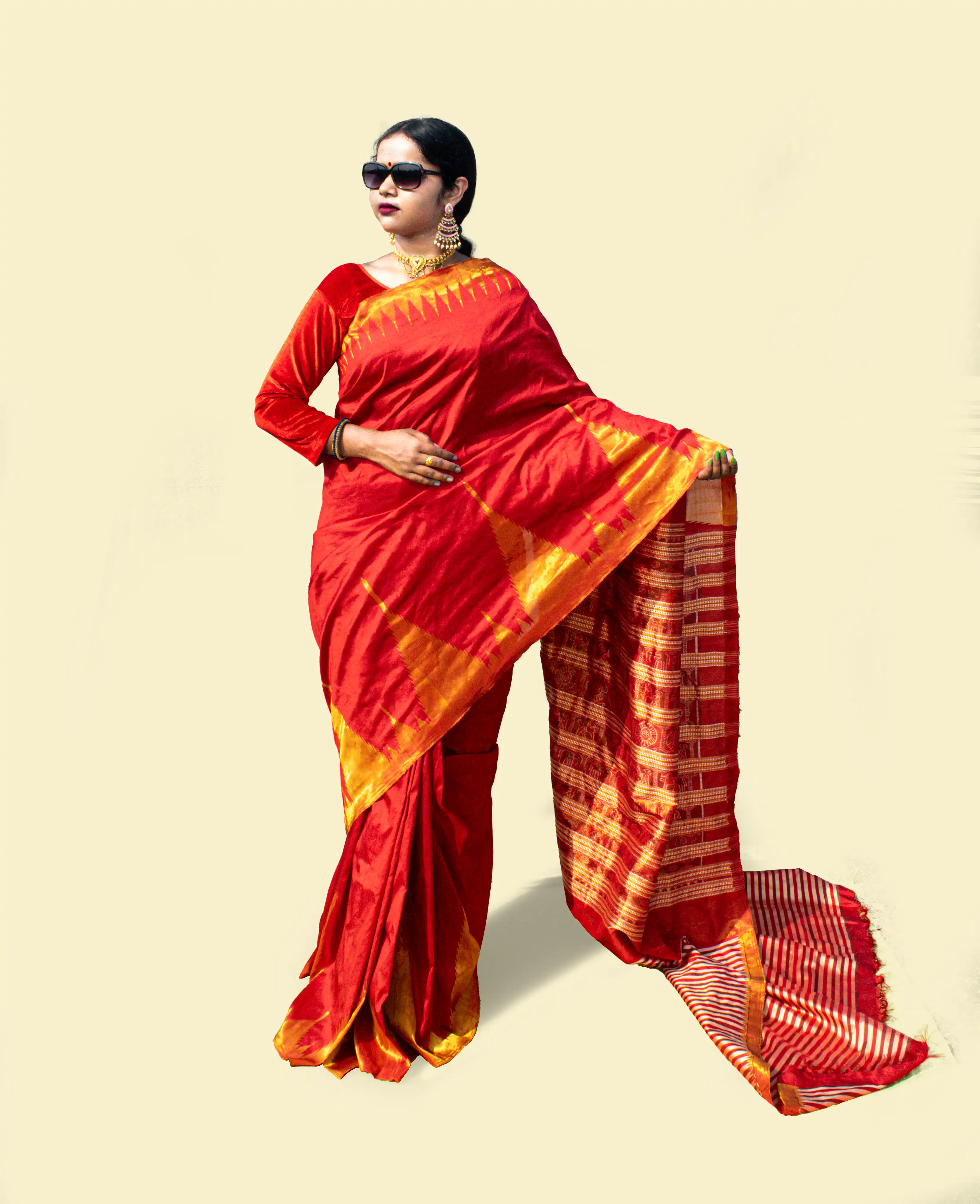 Hatfera Jari Sambalpuri Pure Pata Half Tissue