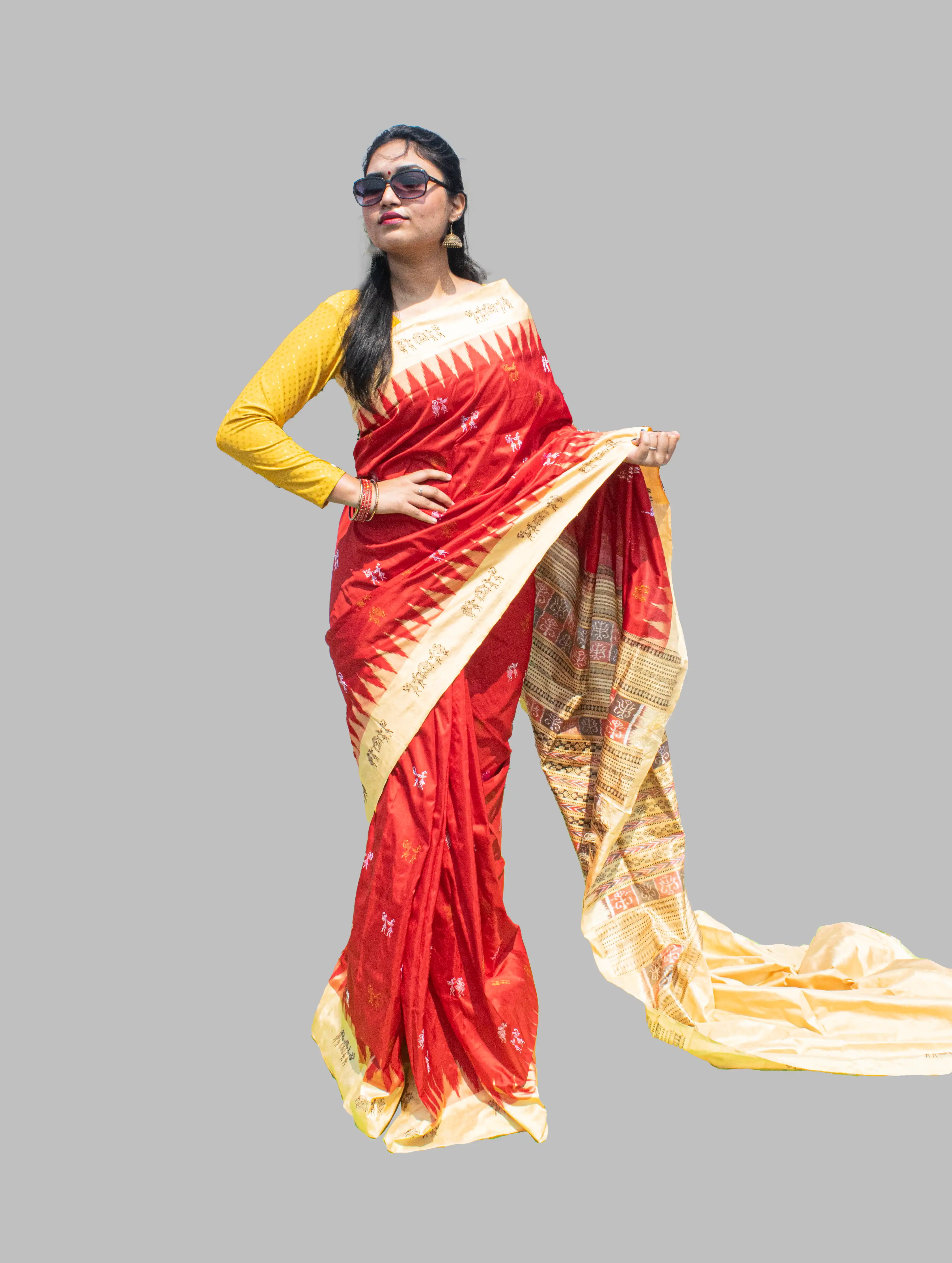 Sabari Bandha Sambalpuri Pure Pata Saree