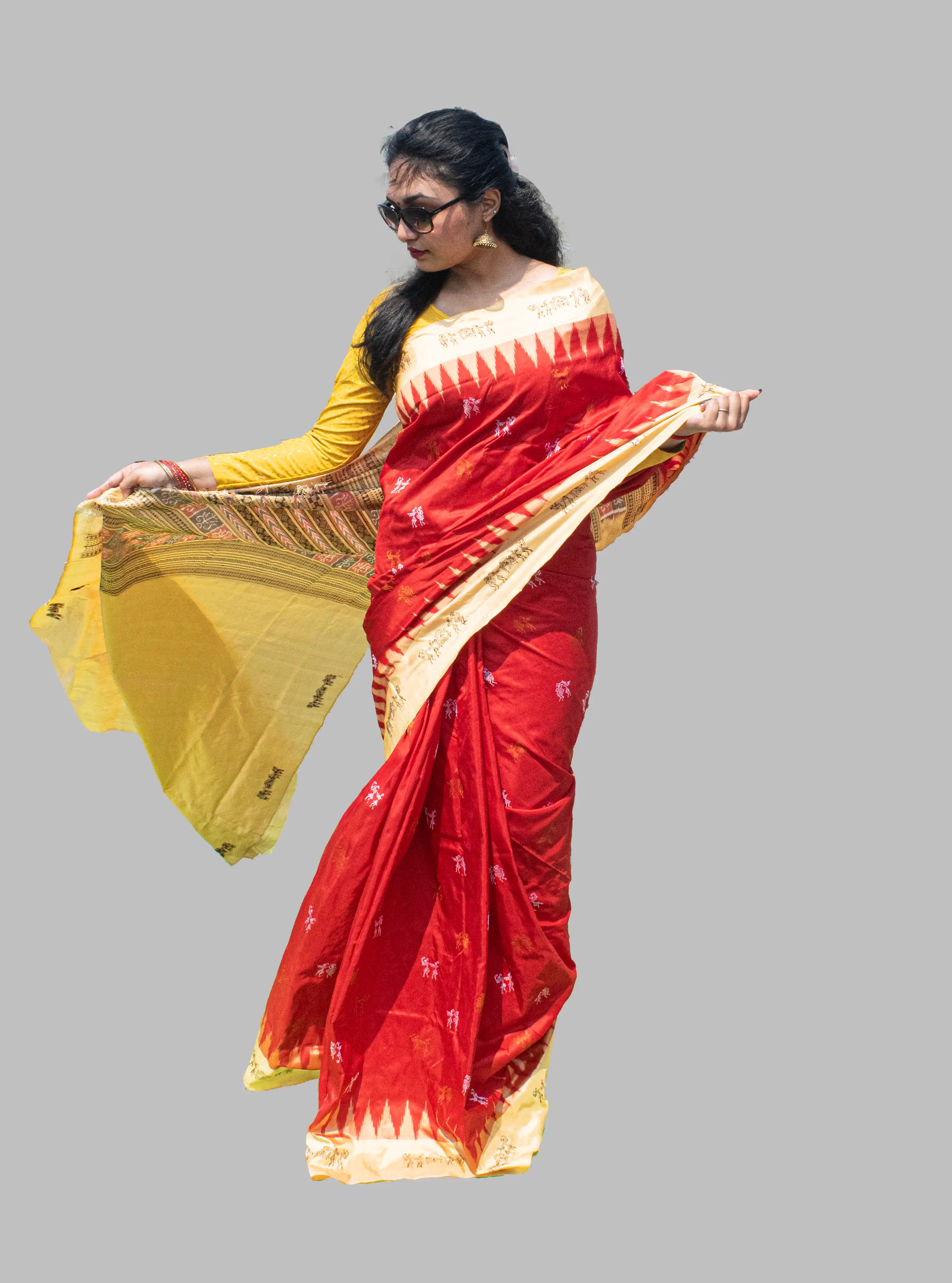 Sabari Bandha Sambalpuri Pure Pata Saree