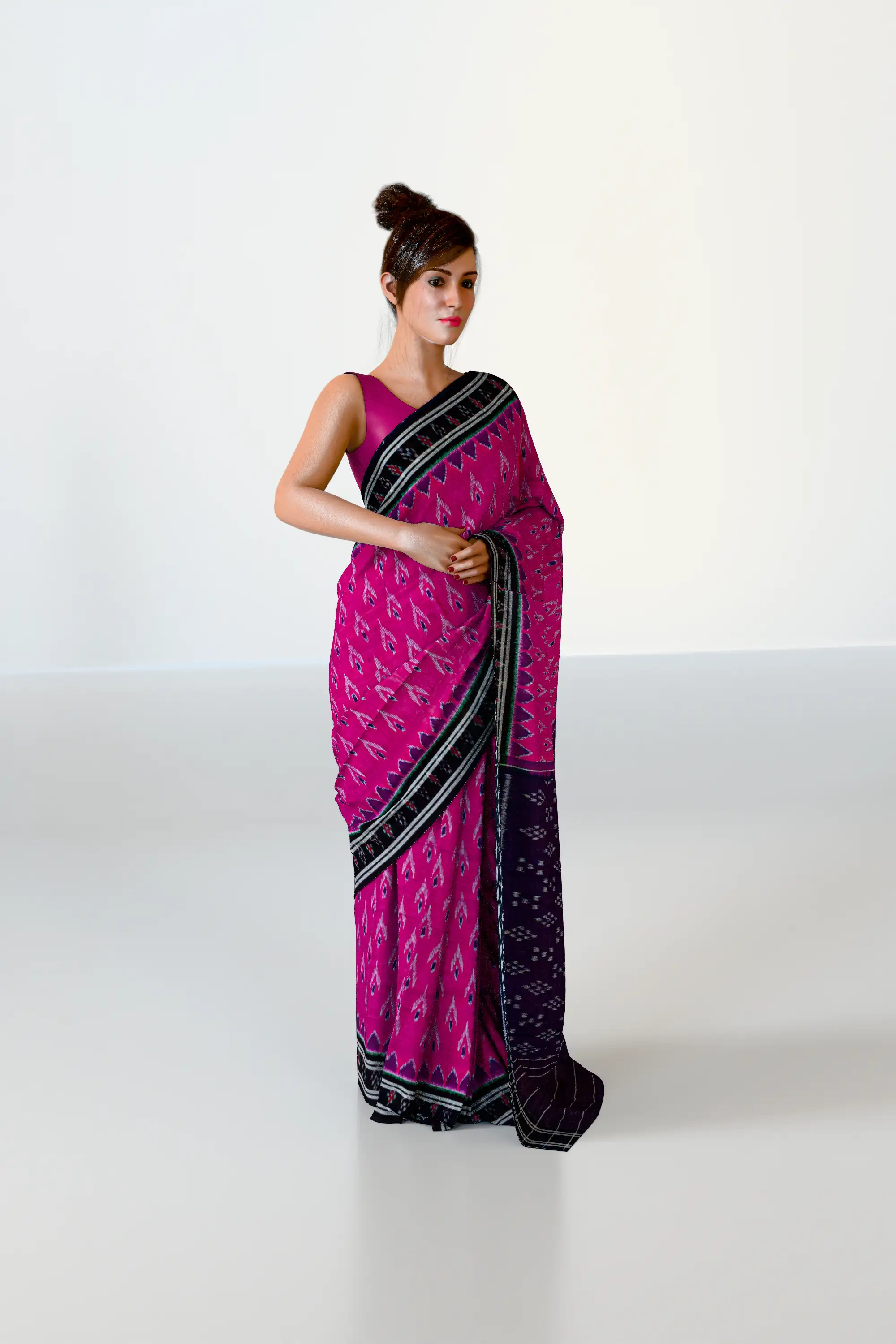 Rani Pink Khandua Cotton Saree