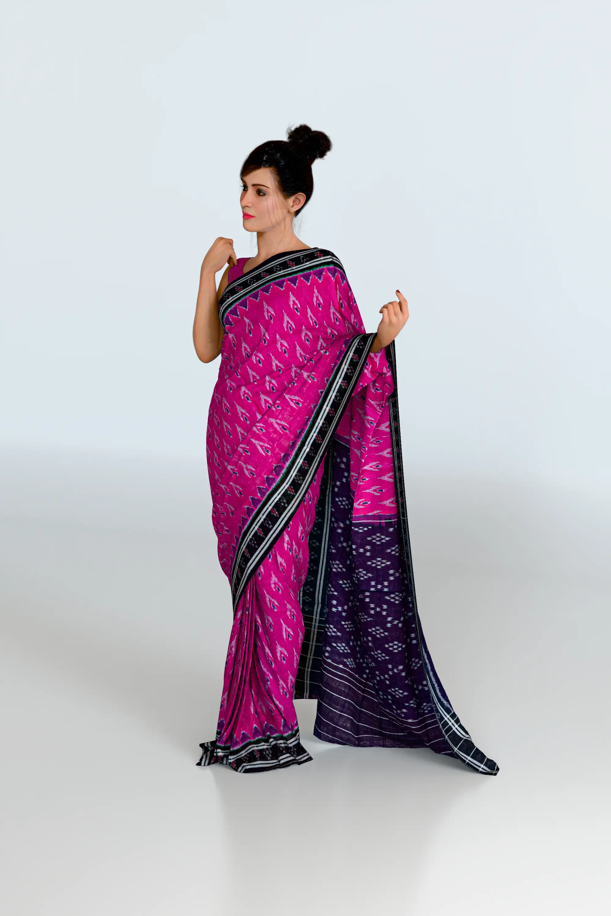 Rani Pink Khandua Cotton Saree