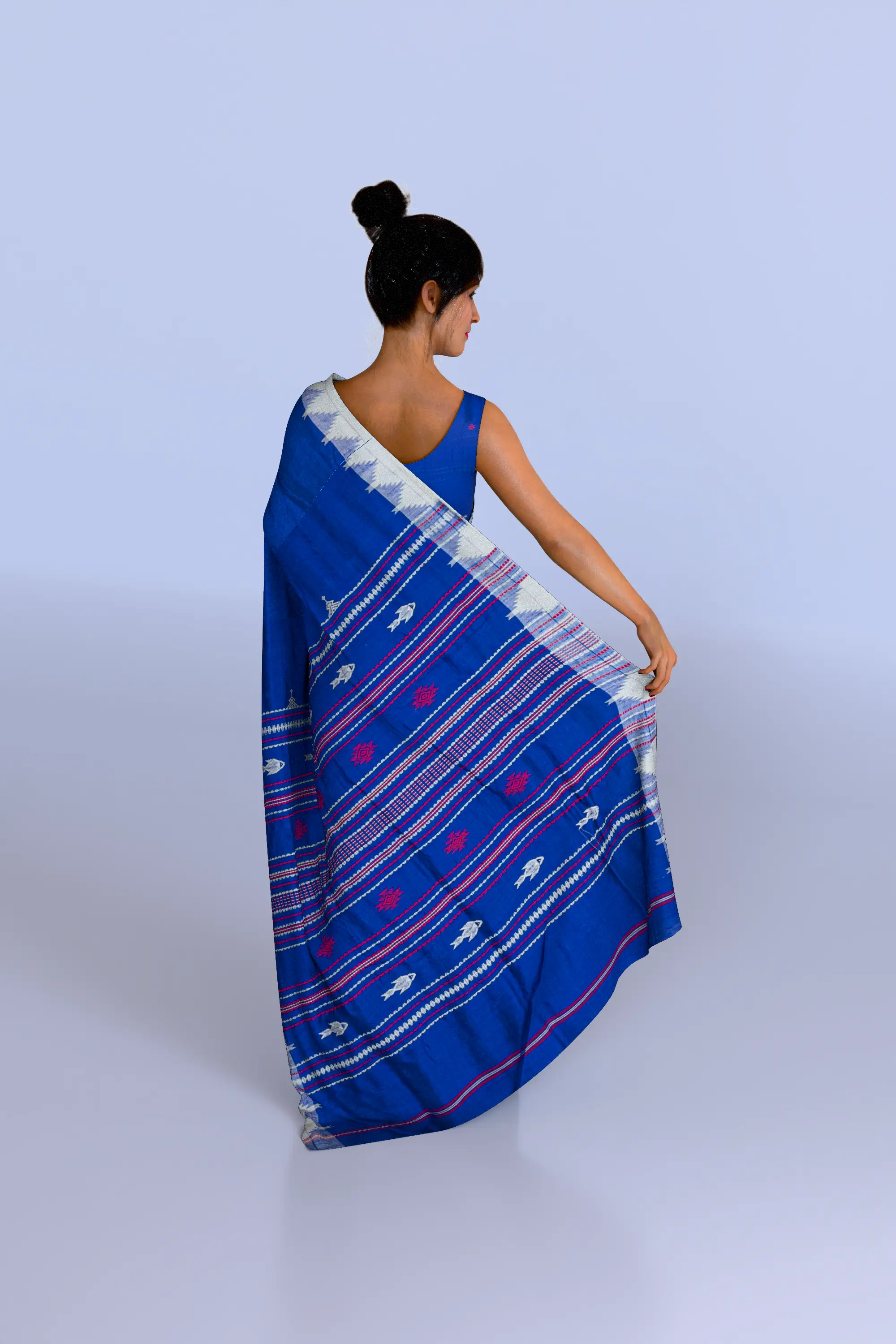 Royal Blue Kotpad Tussar Silk Saree