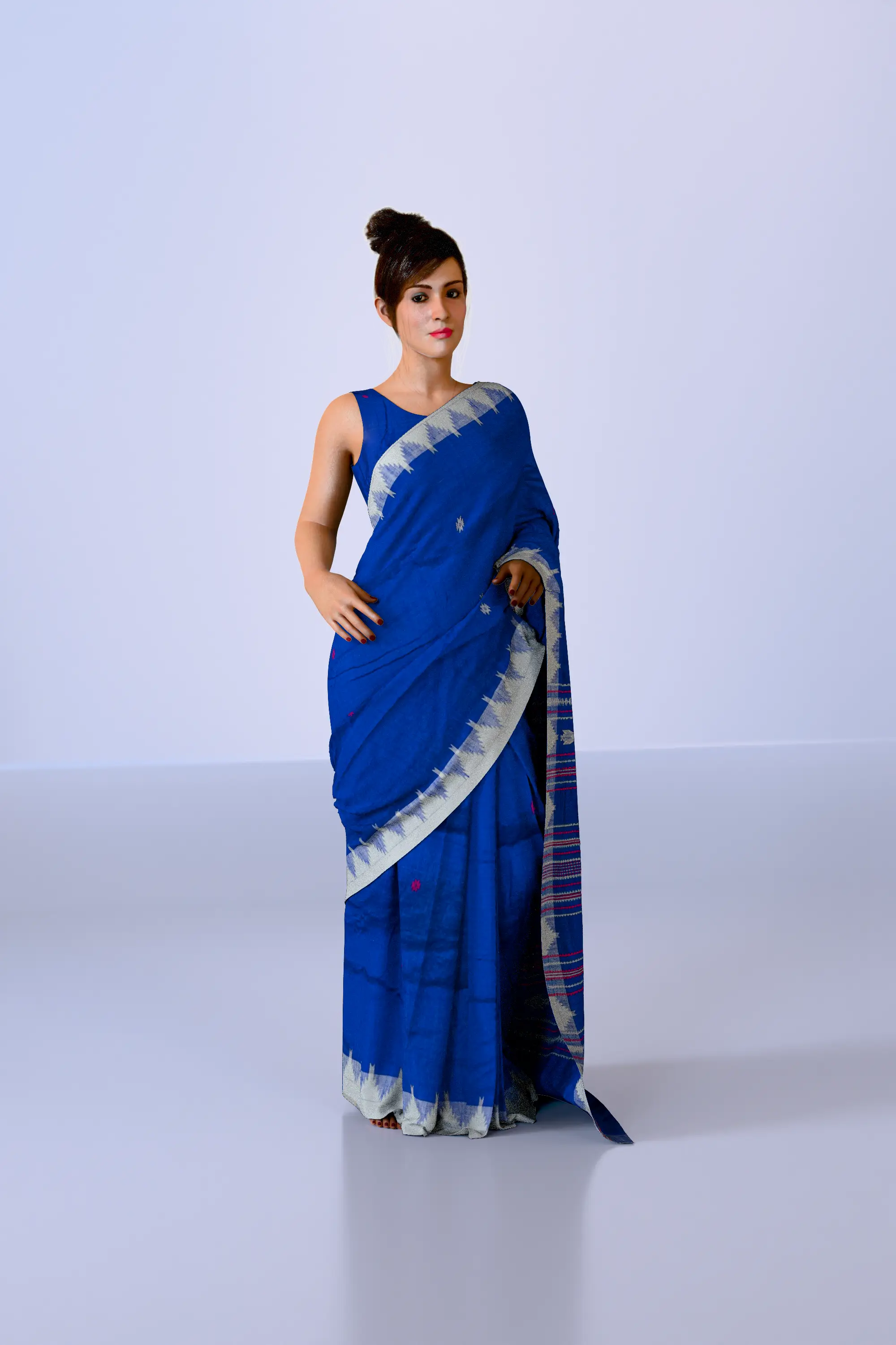 Royal Blue Kotpad Tussar Silk Saree