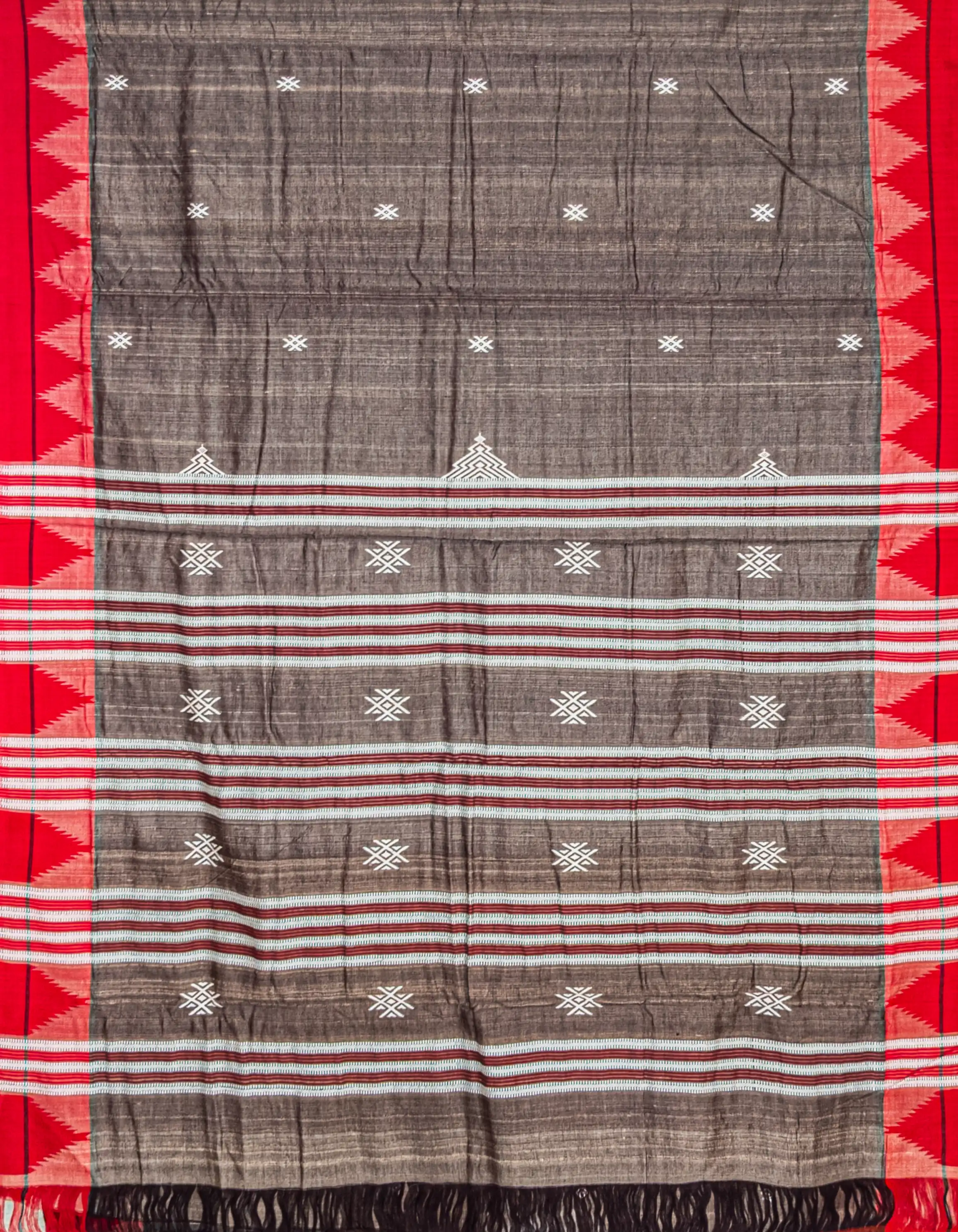 Brownish Gray Kotpad Tussar Silk Saree