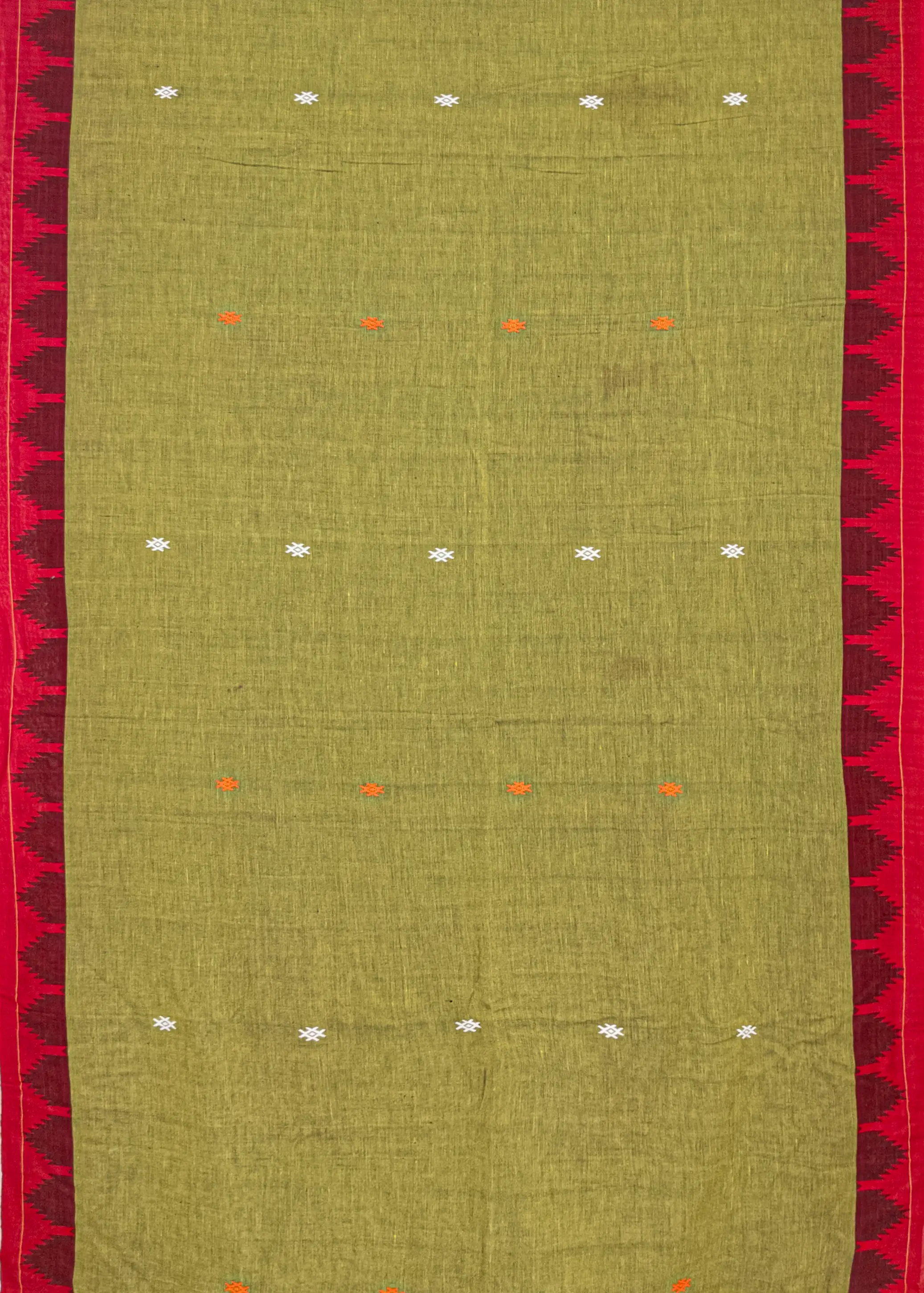 Green Red Kotpad Cotton Saree