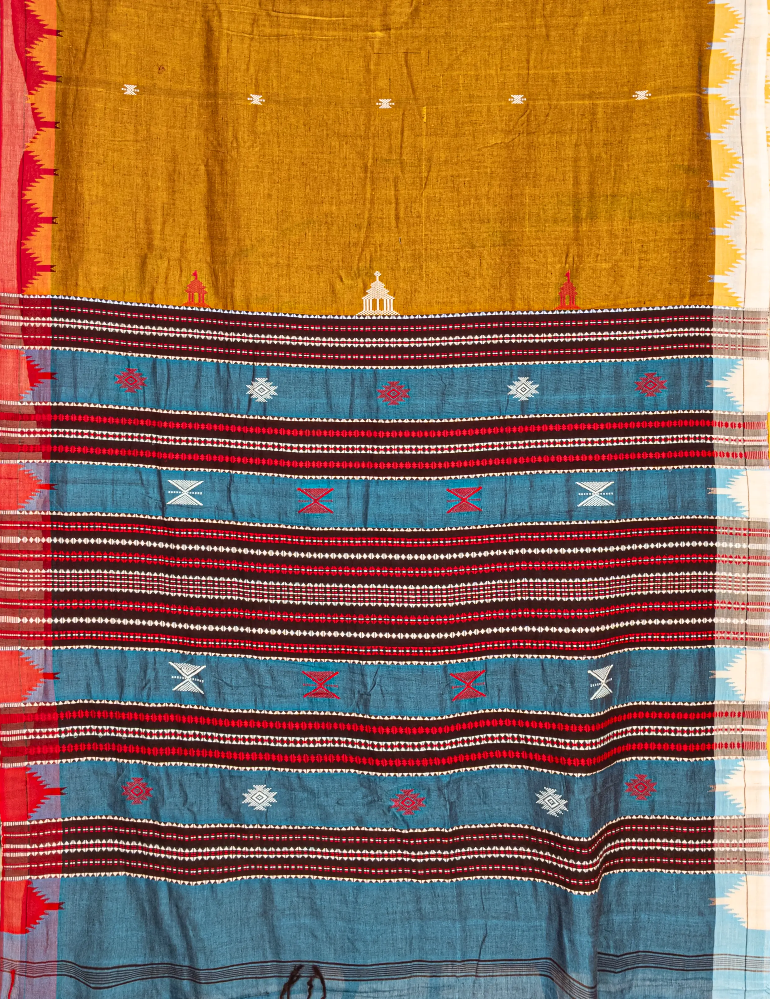 Brown Cream Kotpad Cotton Saree