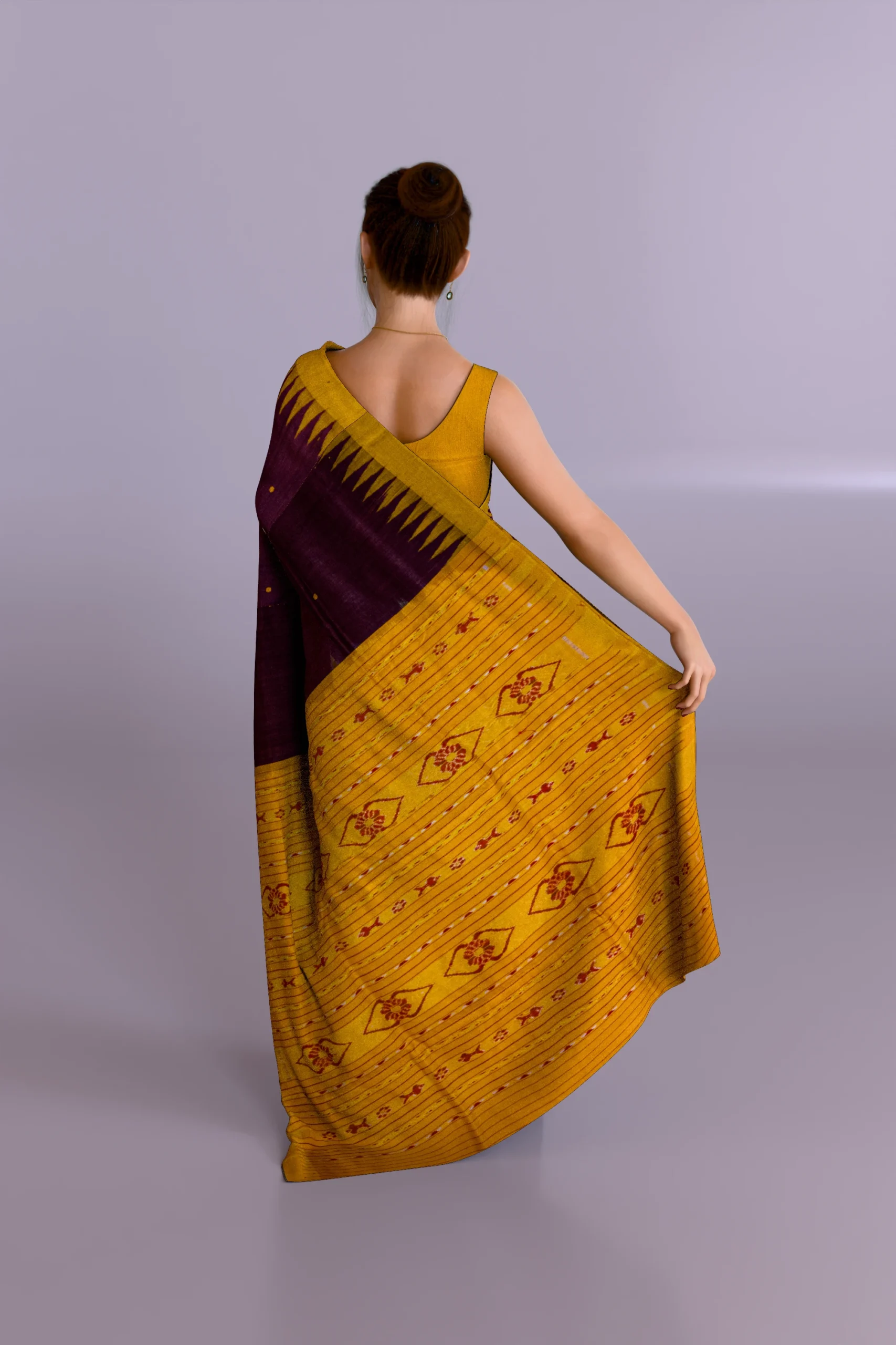 Dark Purple Gopalpur Tussar Silk Saree
