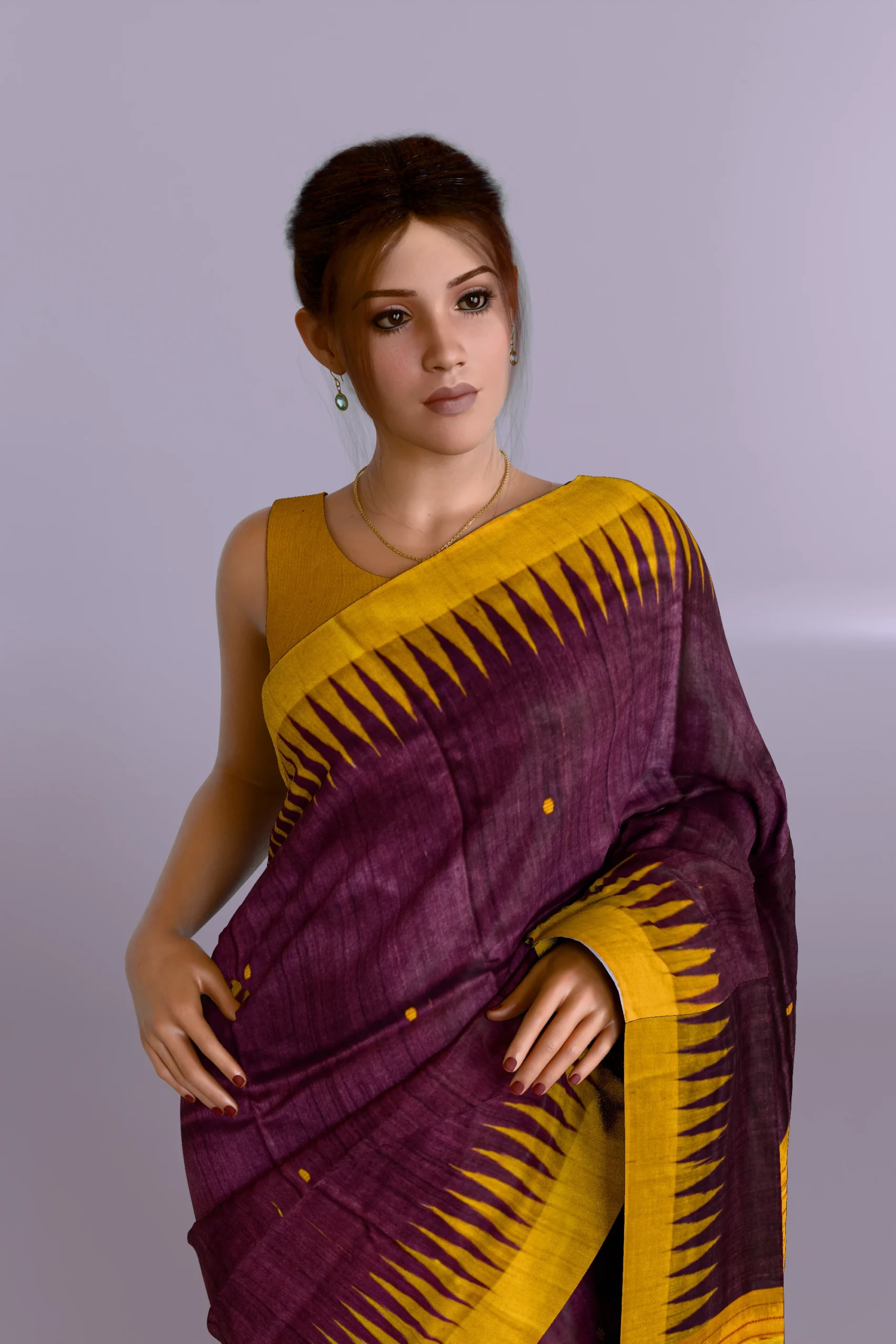 Dark Purple Gopalpur Tussar Silk Saree