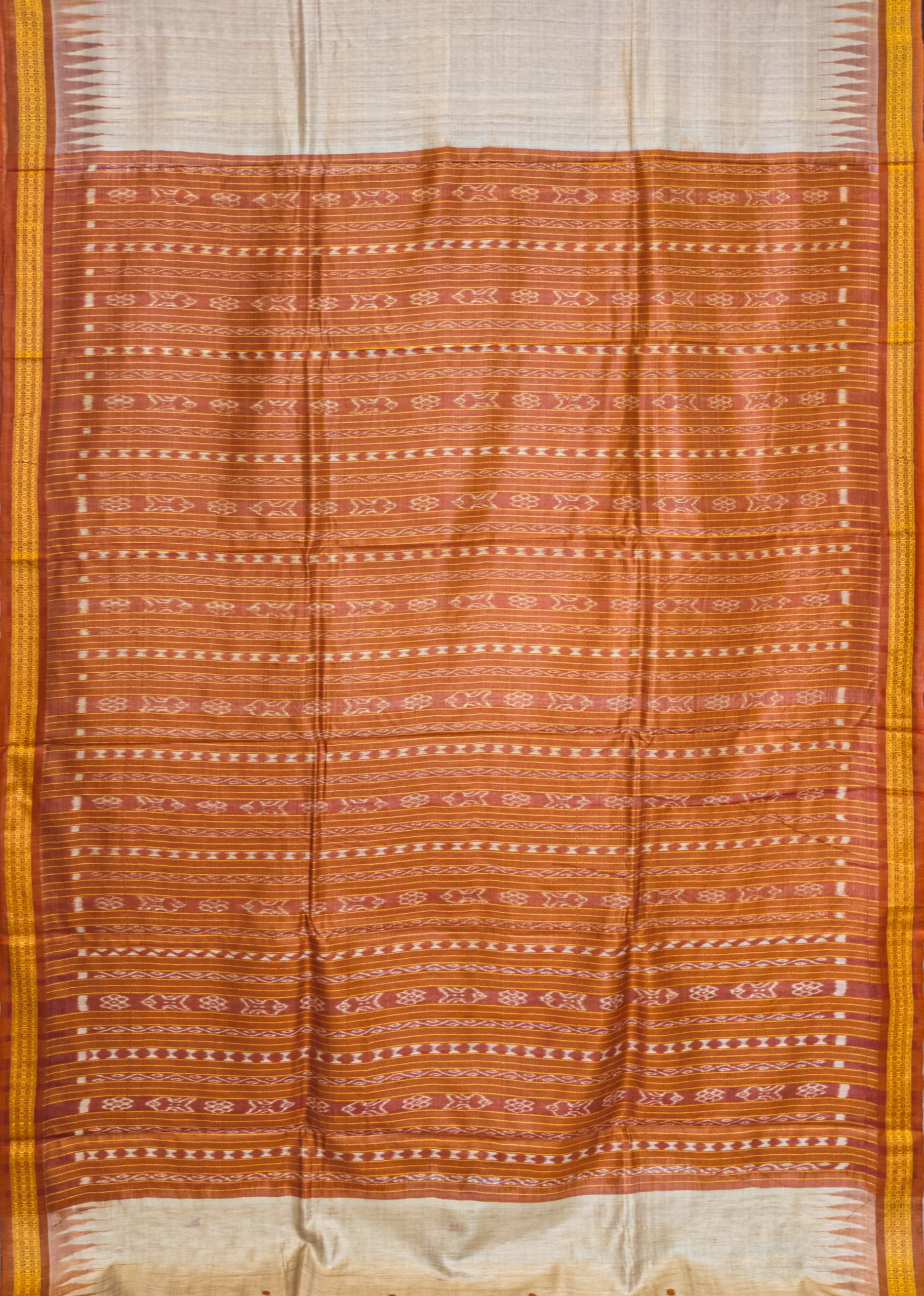 Orange Patli Pallu Gopalpur Tussar Silk Saree
