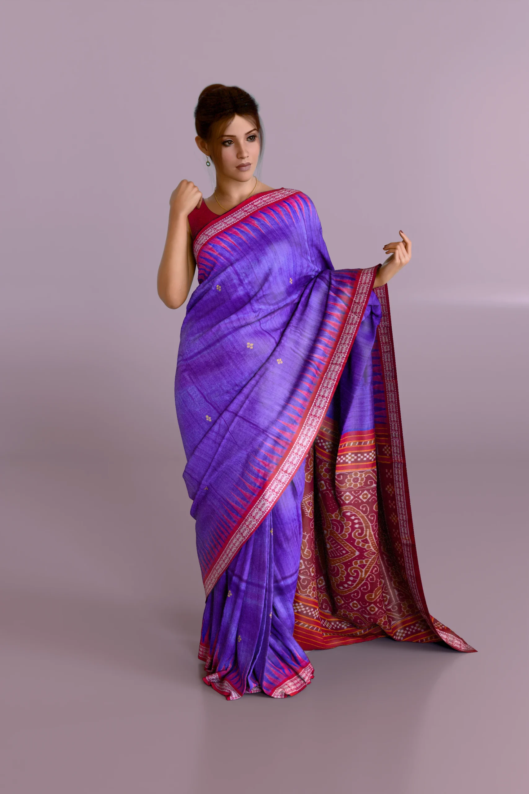 Purple Gopalpur Tussar Silk Saree