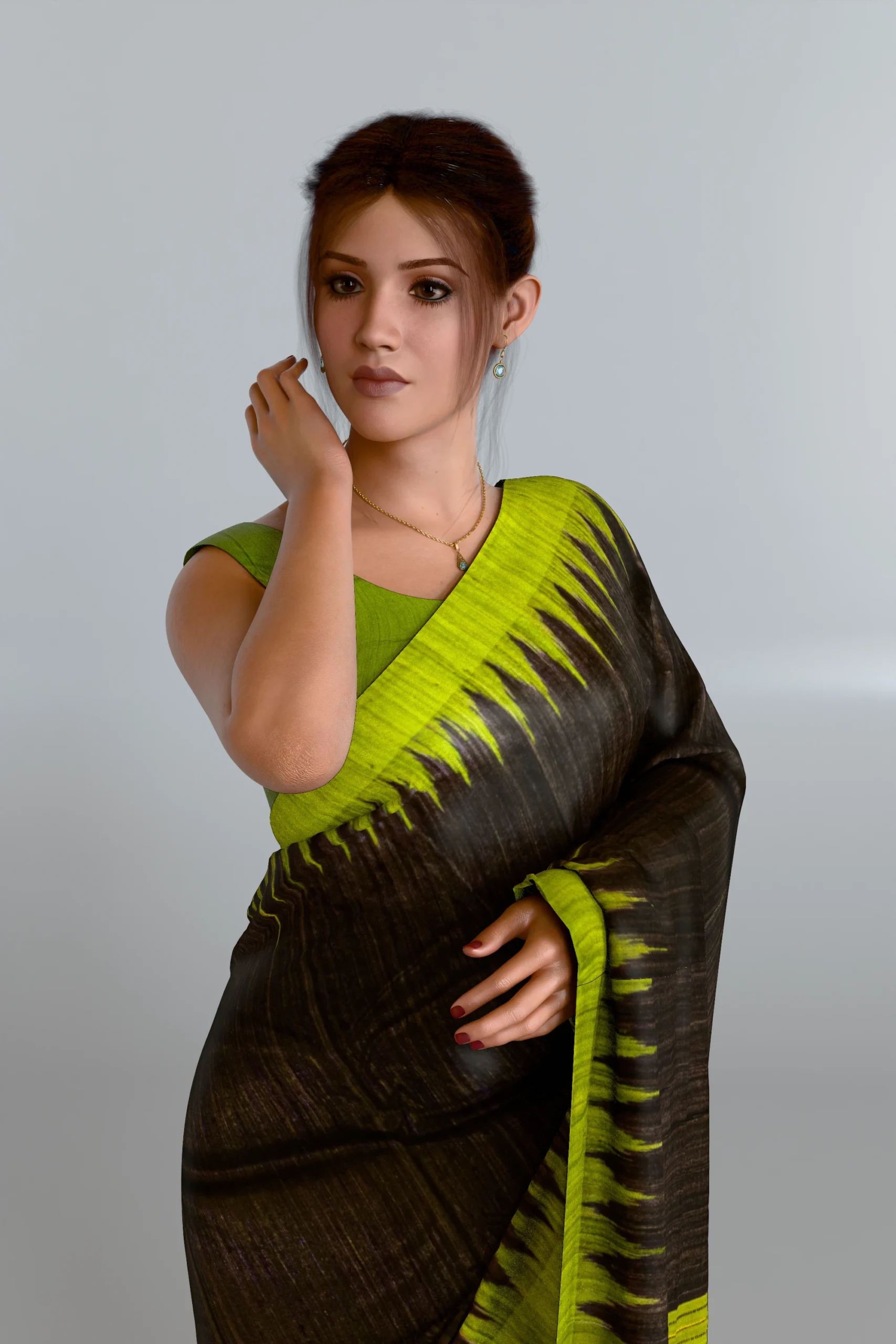 Black Green Gopalpur Tussar Silk Saree