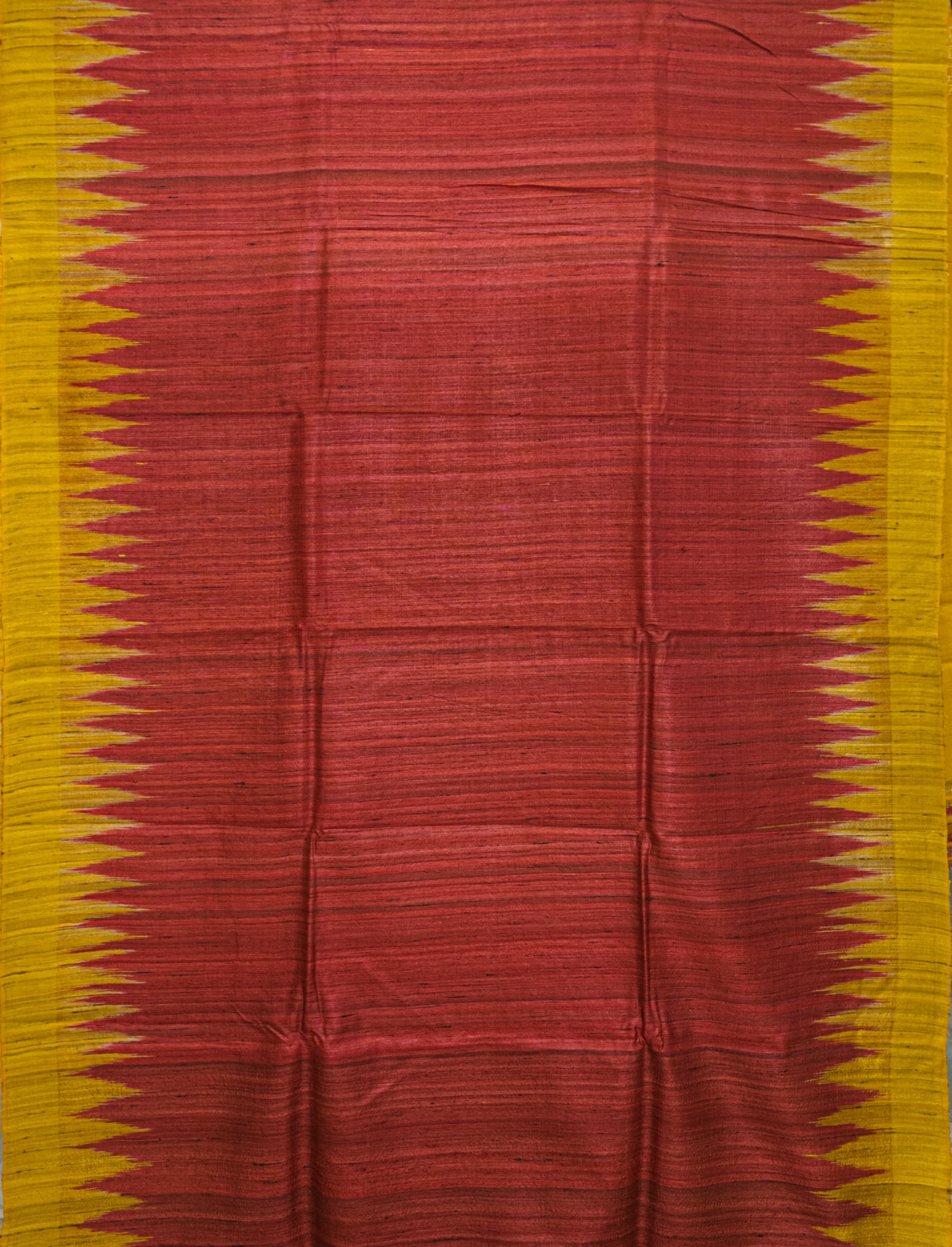 Red Yellow Gopalpur Tussar Silk Saree